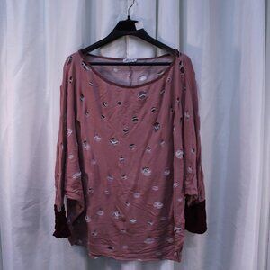 Elegant Mauve Distressed Blouse